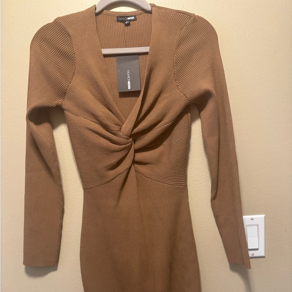 Mocha colored fashion, nova fitted dress size medium